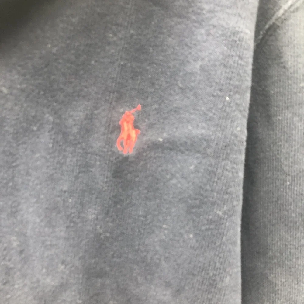 Polo By Ralph Lauren Quarter Zipper Sweater Thick Warm Cotton Navy Blue Red Logo